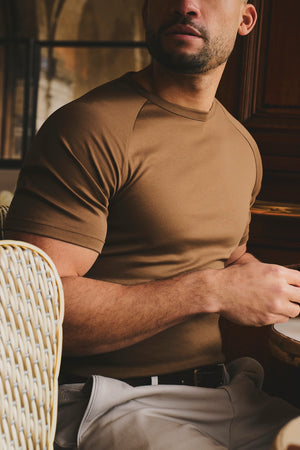 Mercerised Cotton T-Shirt in Chestnut - TAILORED ATHLETE - USA