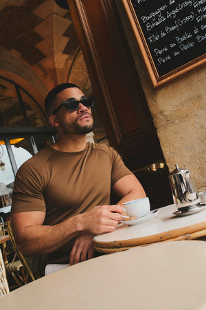 Mercerised Cotton T-Shirt in Chestnut - TAILORED ATHLETE - USA