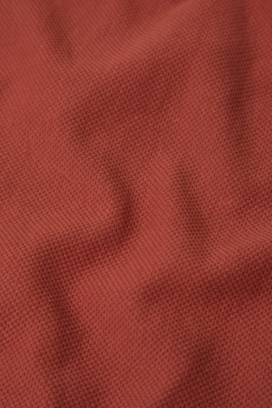 Textured Open Collar Polo in Brick - TAILORED ATHLETE - USA