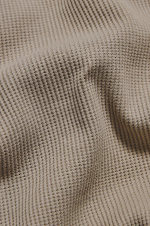 Textured Buttonless Polo Shirt in Stone - TAILORED ATHLETE - USA