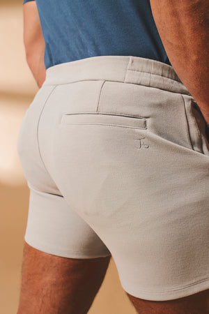 Textured Jersey Shorts in Dove Grey - TAILORED ATHLETE - USA