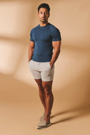 Textured Jersey Shorts in Dove Grey - TAILORED ATHLETE - USA