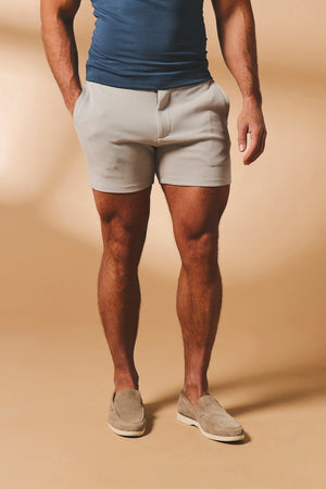 Textured Jersey Shorts in Dove Grey - TAILORED ATHLETE - USA