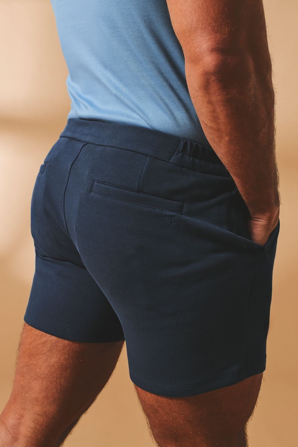 Textured Jersey Shorts In Navy - TAILORED ATHLETE - USA