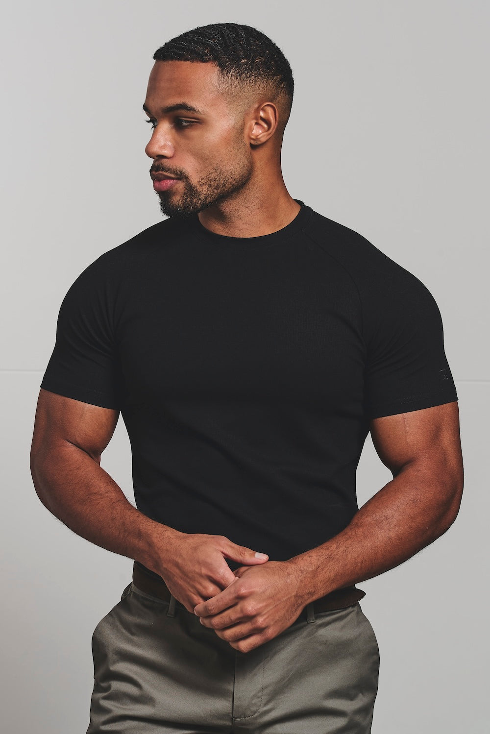 Textured Jersey T-Shirt in Black - TAILORED ATHLETE - USA
