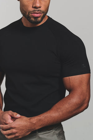 Textured Jersey T-Shirt in Black - TAILORED ATHLETE - USA