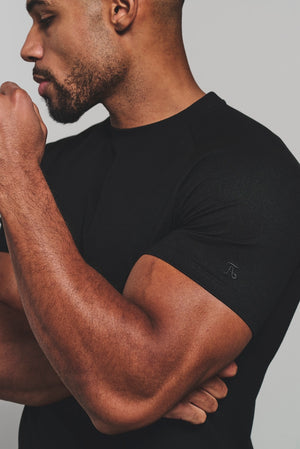 Textured Jersey T-Shirt in Black - TAILORED ATHLETE - USA