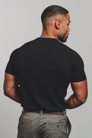 Textured Jersey T-Shirt in Black - TAILORED ATHLETE - USA