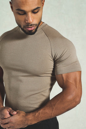 Textured Jersey T-Shirt in Dark Stone - TAILORED ATHLETE - USA