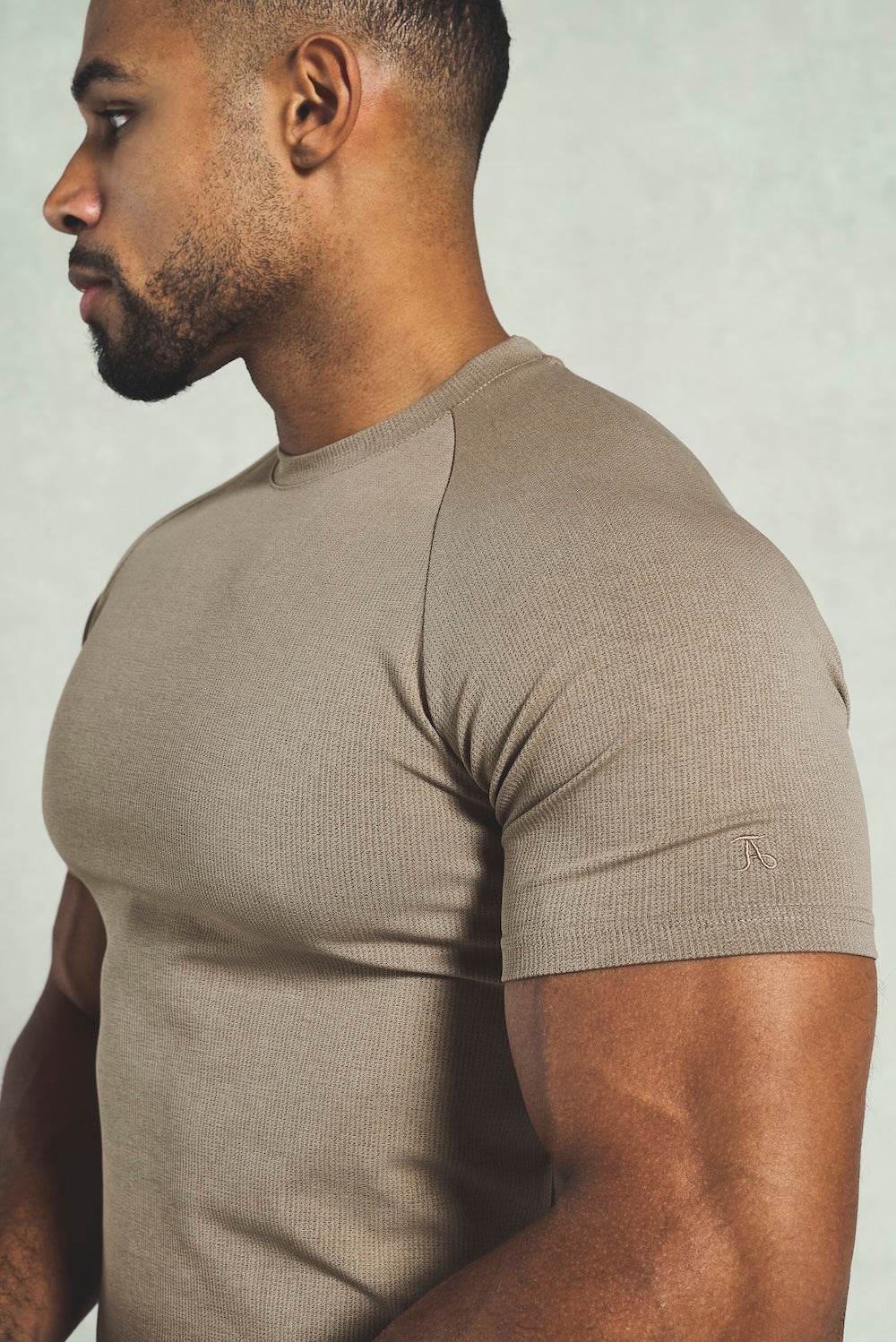 Textured Jersey T-Shirt in Dark Stone - TAILORED ATHLETE - USA