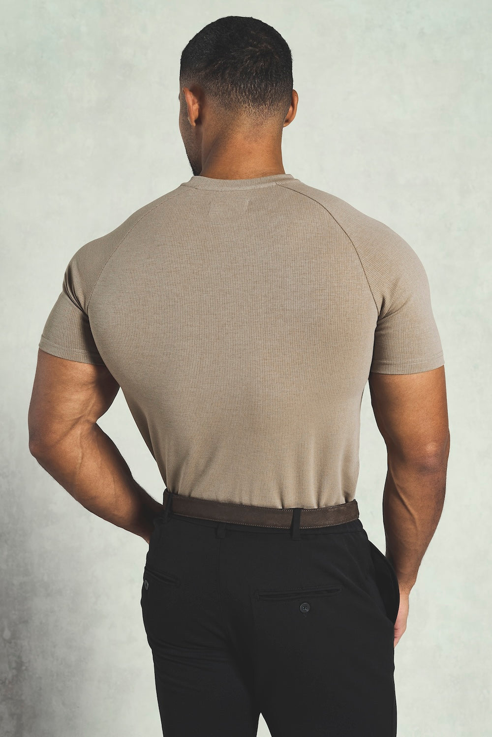 Textured Jersey T-Shirt in Dark Stone - TAILORED ATHLETE - USA