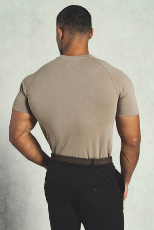 Textured Jersey T-Shirt in Dark Stone - TAILORED ATHLETE - USA