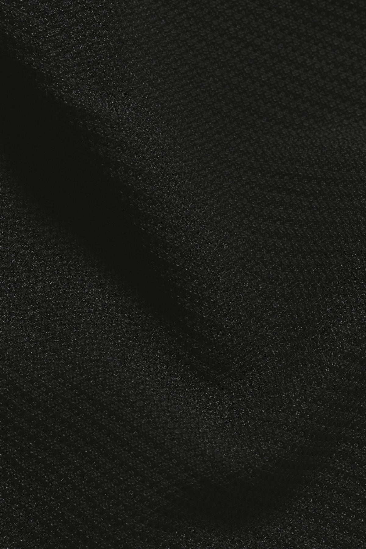Textured Knitted Open Collar Polo Shirt in Black - TAILORED ATHLETE - USA