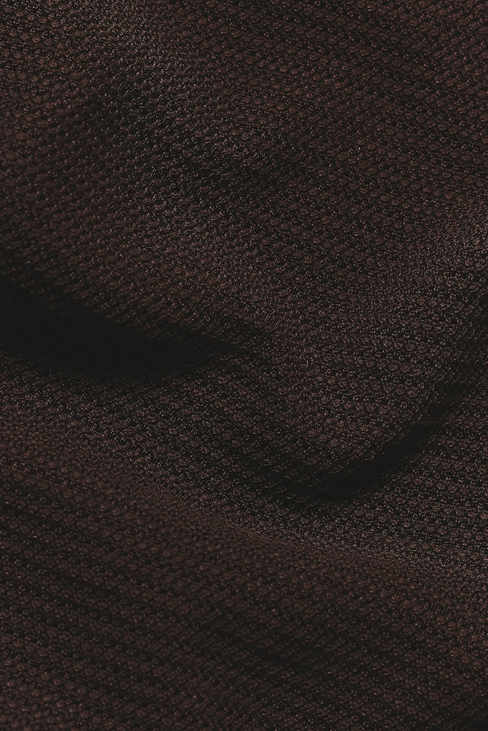 Textured Knitted Open Collar Polo Shirt in Chocolate - TAILORED ATHLETE - USA