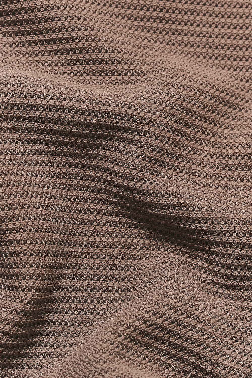 Textured Knitted Open Collar Polo Shirt in Mink - TAILORED ATHLETE - USA