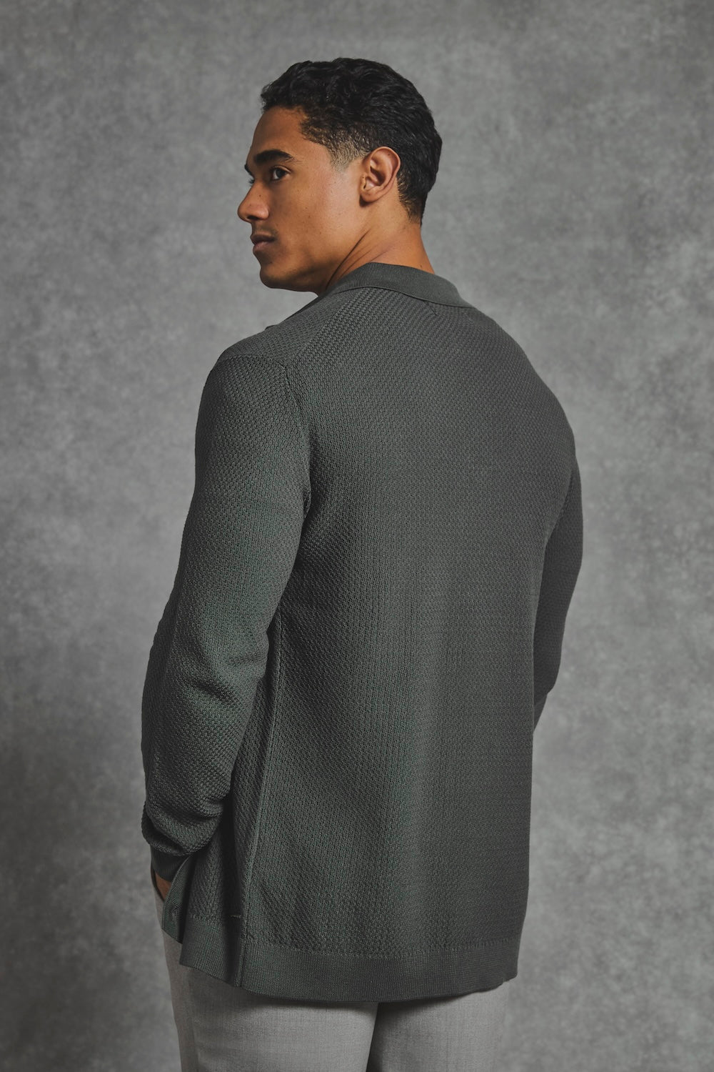 Textured Knitted Shirt in Khaki - TAILORED ATHLETE - USA