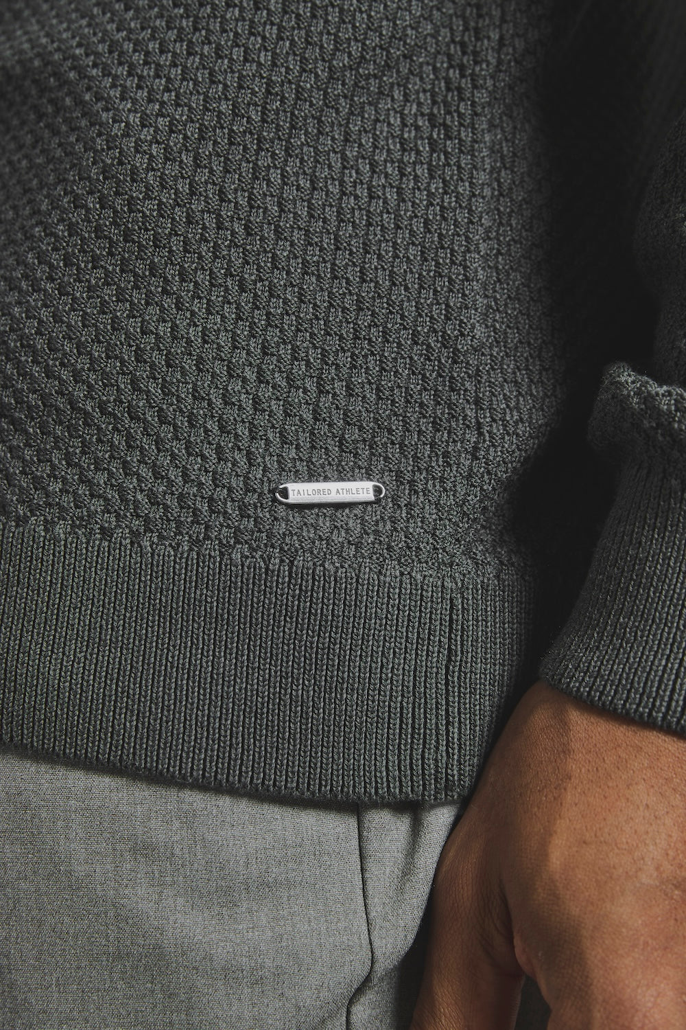 Textured Knitted Shirt in Khaki - TAILORED ATHLETE - USA