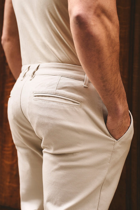 Textured Pants in Stone - TAILORED ATHLETE - USA