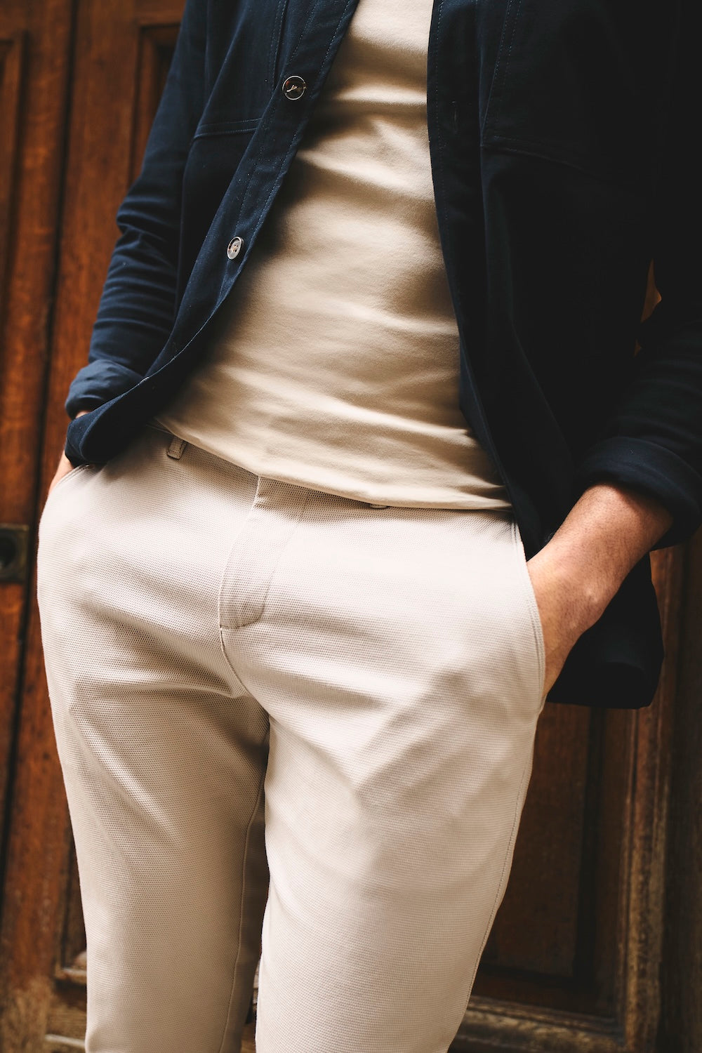 Textured Pants in Stone - TAILORED ATHLETE - USA
