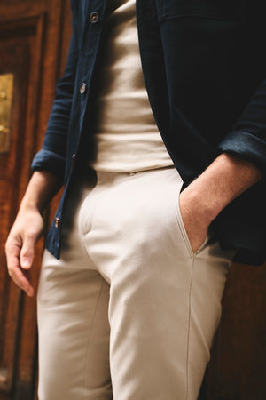 Textured Pants in Stone - TAILORED ATHLETE - USA