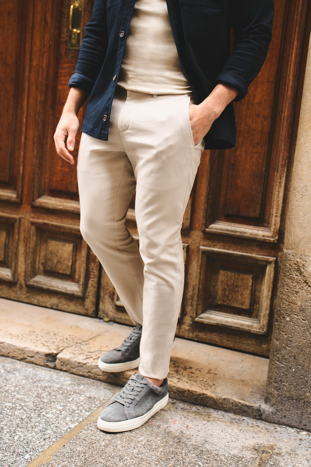 Textured Pants in Stone - TAILORED ATHLETE - USA