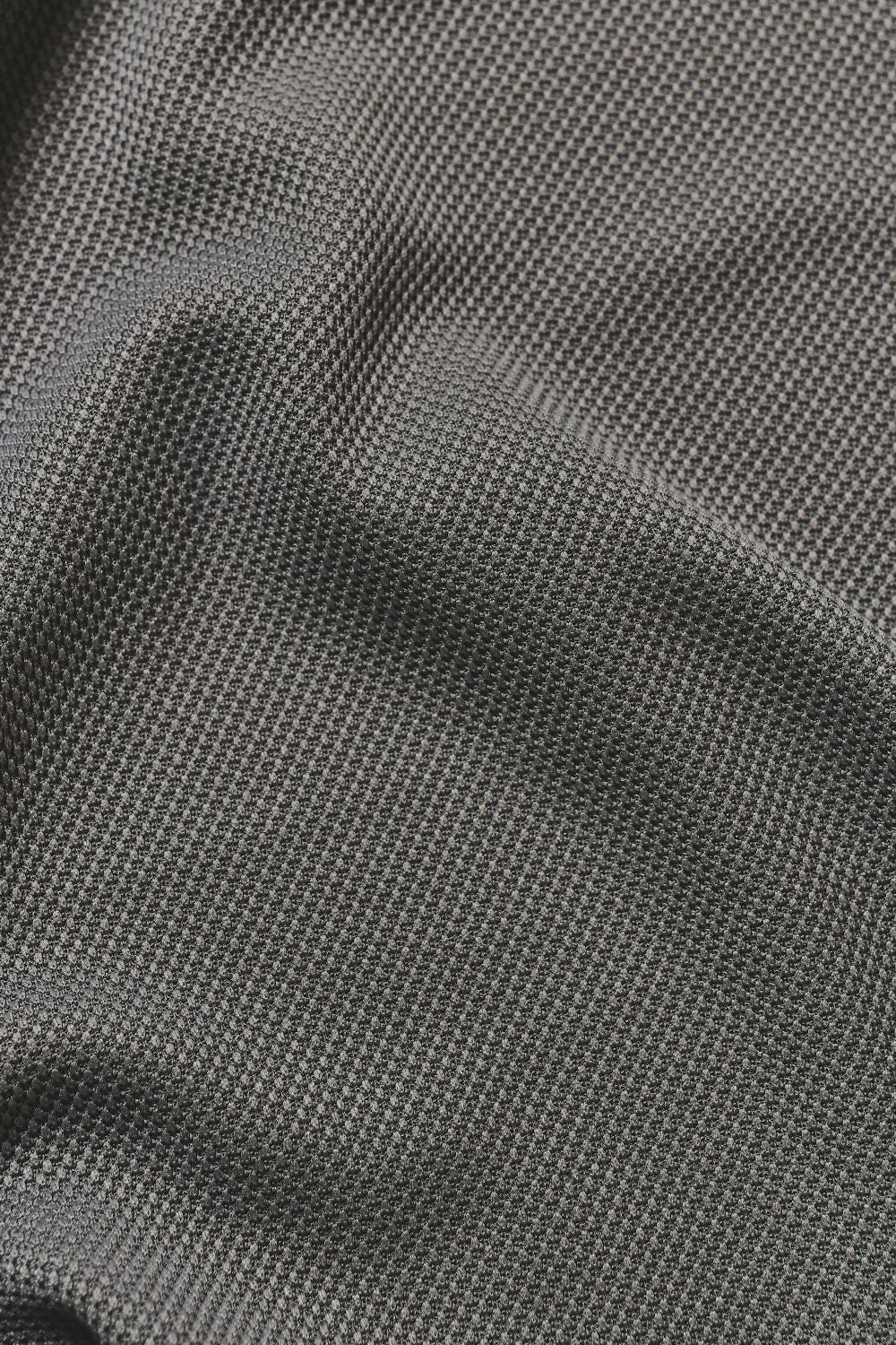 Textured Zip Neck Polo Shirt in Graphite and White Tipping - TAILORED ATHLETE - USA