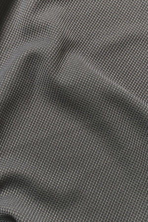 Textured Zip Neck Polo Shirt in Graphite and White Tipping - TAILORED ATHLETE - USA