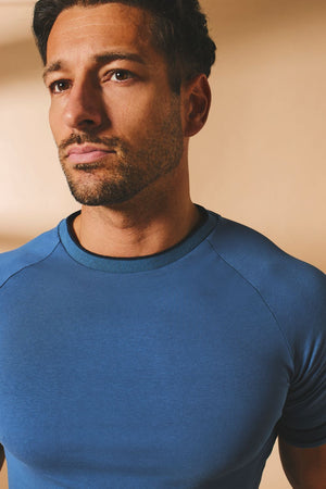 Tipped Fashion Fit T-Shirt in Airforce and Navy - TAILORED ATHLETE - USA