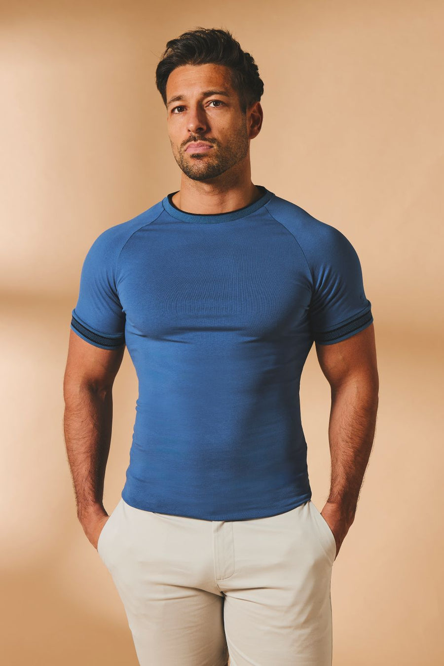 Tipped Fashion Fit T-Shirt in Airforce and Navy - TAILORED ATHLETE - USA