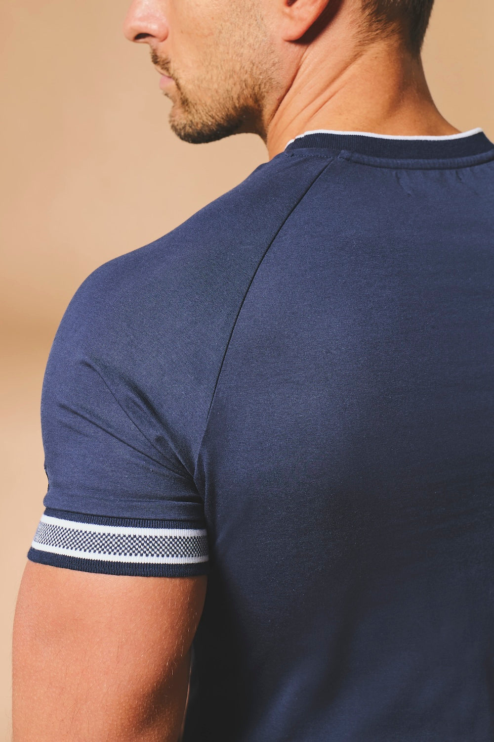 Tipped Fashion Fit T-Shirt in Navy and White - TAILORED ATHLETE - USA