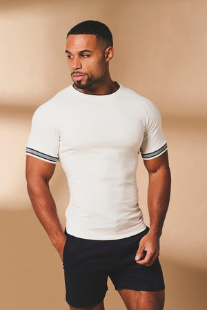 Tipped Fashion Fit T-Shirt in White and Navy - TAILORED ATHLETE - USA
