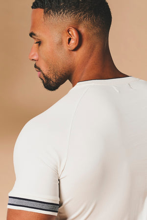 Tipped Fashion Fit T-Shirt in White and Navy - TAILORED ATHLETE - USA