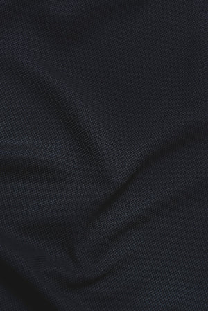 Tipped Textured Open Collar Polo Shirt in Navy and White - TAILORED ATHLETE - USA