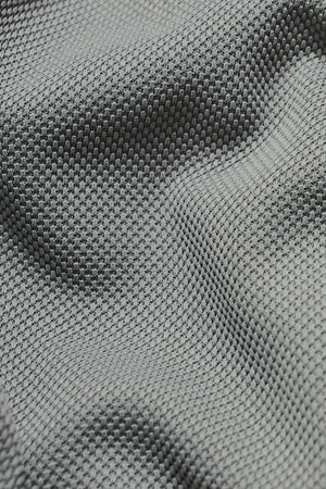 Tipped Textured Open Collar Polo Shirt in Sage and White Tipping