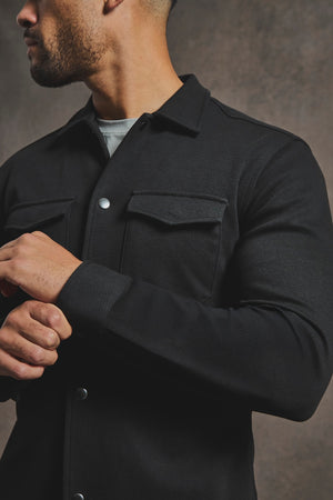 Twill Jersey Overshirt in Black - TAILORED ATHLETE - USA