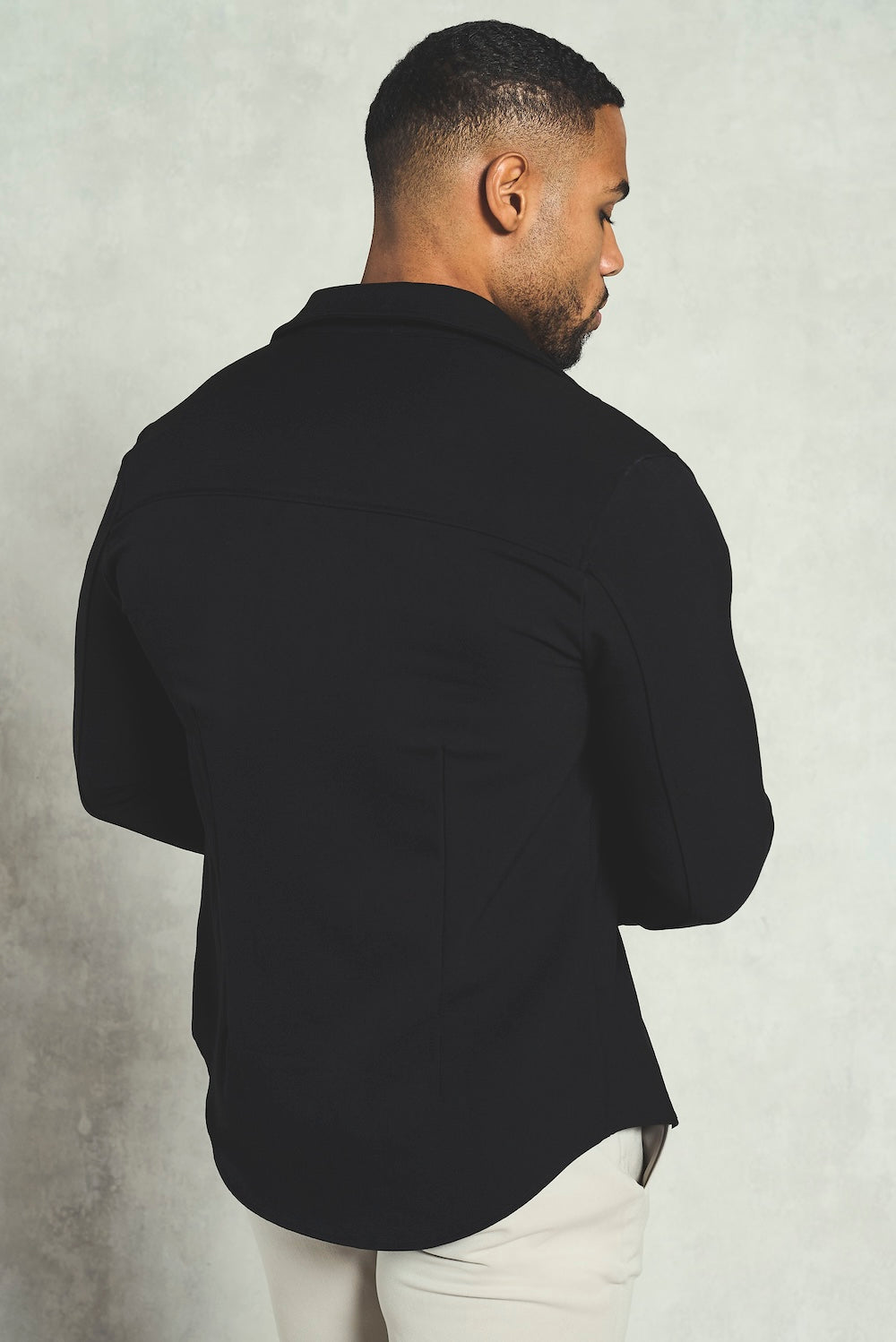Twill Textured Shirt in Black - TAILORED ATHLETE - USA