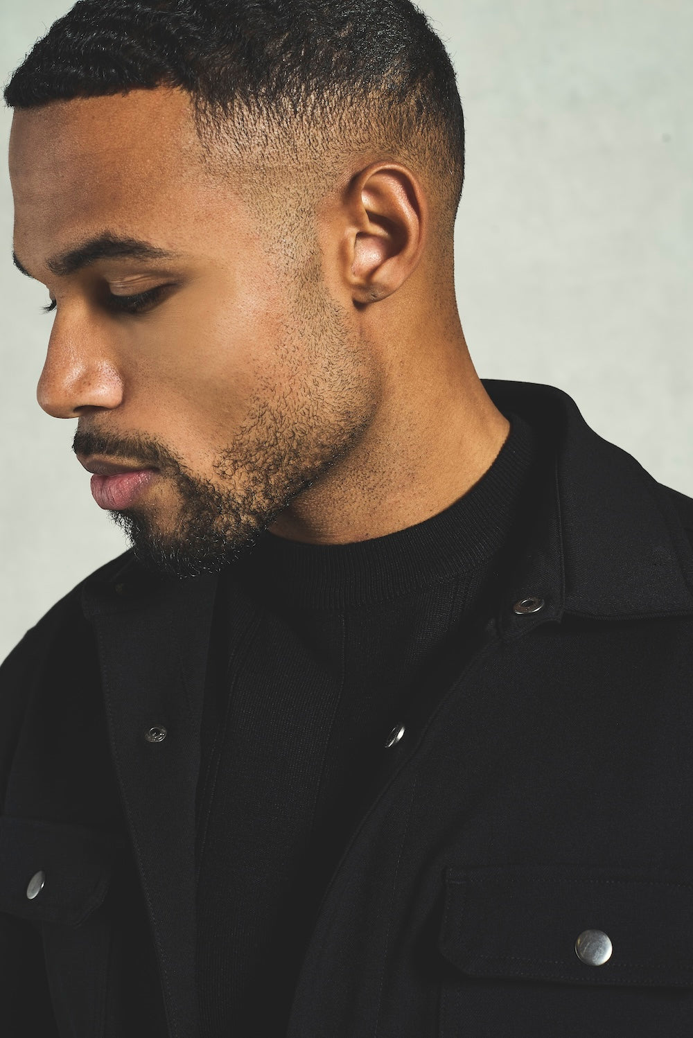 Twill Textured Shirt in Black - TAILORED ATHLETE - USA