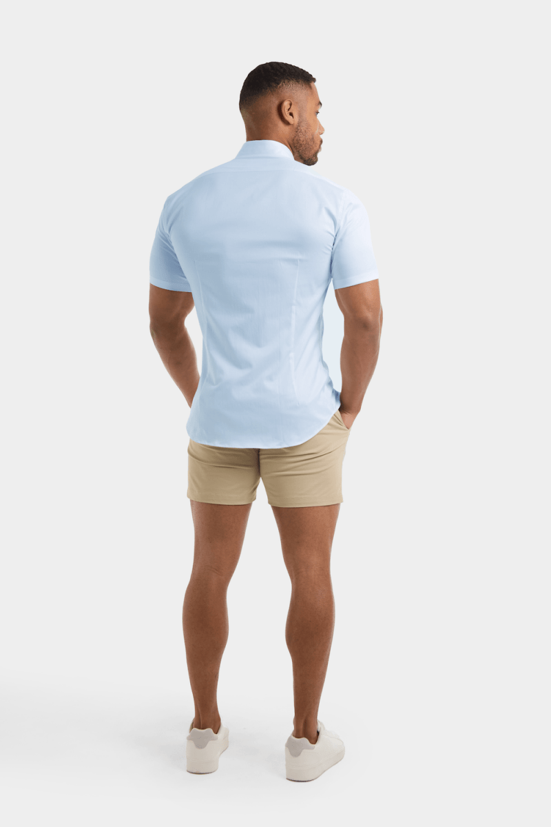 Athletic Fit Short Sleeve Signature Shirt in Blue - TAILORED ATHLETE - USA