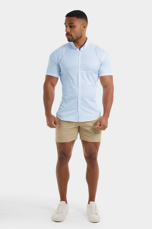 Athletic Fit Short Sleeve Signature Shirt in Blue - TAILORED ATHLETE - USA