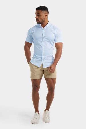 Athletic Fit Short Sleeve Signature Shirt in Blue - TAILORED ATHLETE - USA