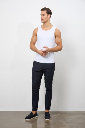 Ribbed Vest in White - TAILORED ATHLETE - USA