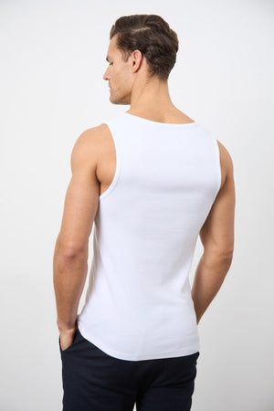 Ribbed Vest in White - TAILORED ATHLETE - USA