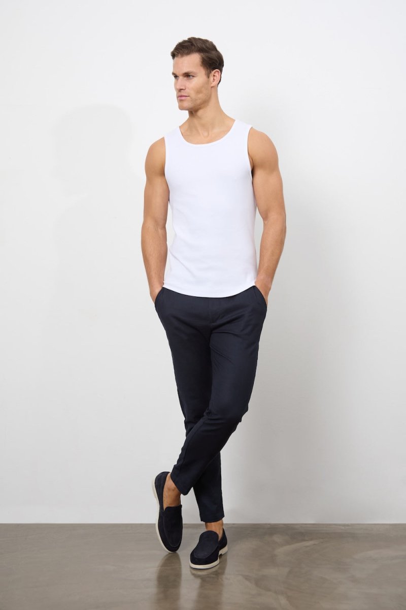 Ribbed Vest in White - TAILORED ATHLETE - USA