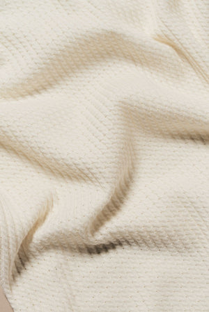 Vertical Stripe Knitted Open Collar Polo Shirt in Stone - TAILORED ATHLETE - USA