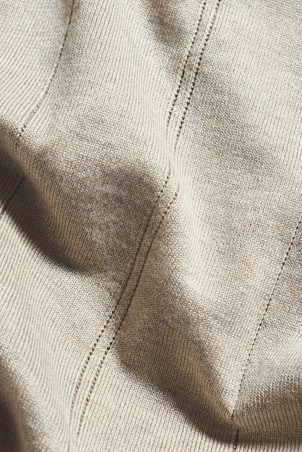 Vertical Stripe Knitted T-Shirt in Stone - TAILORED ATHLETE - USA