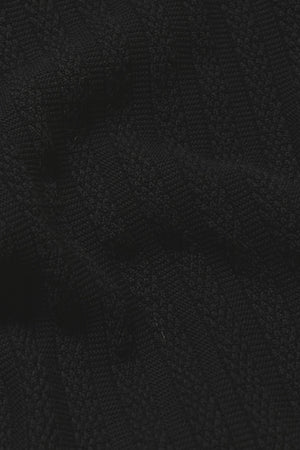 Vertical Stripe Knitted Open Collar Polo Shirt in Black - TAILORED ATHLETE - USA