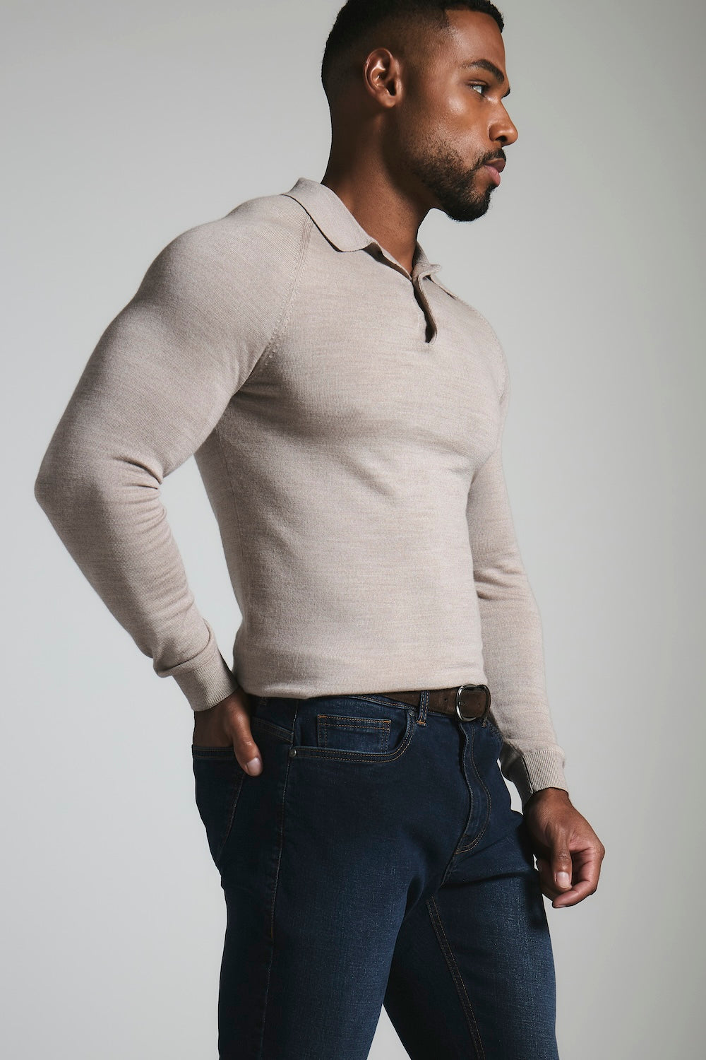 Athletic Fit Stretch Jeans in Dark Blue