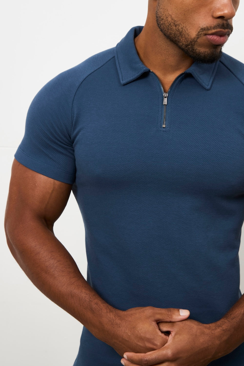 Zip Neck Polo Shirt in Teal - TAILORED ATHLETE - USA