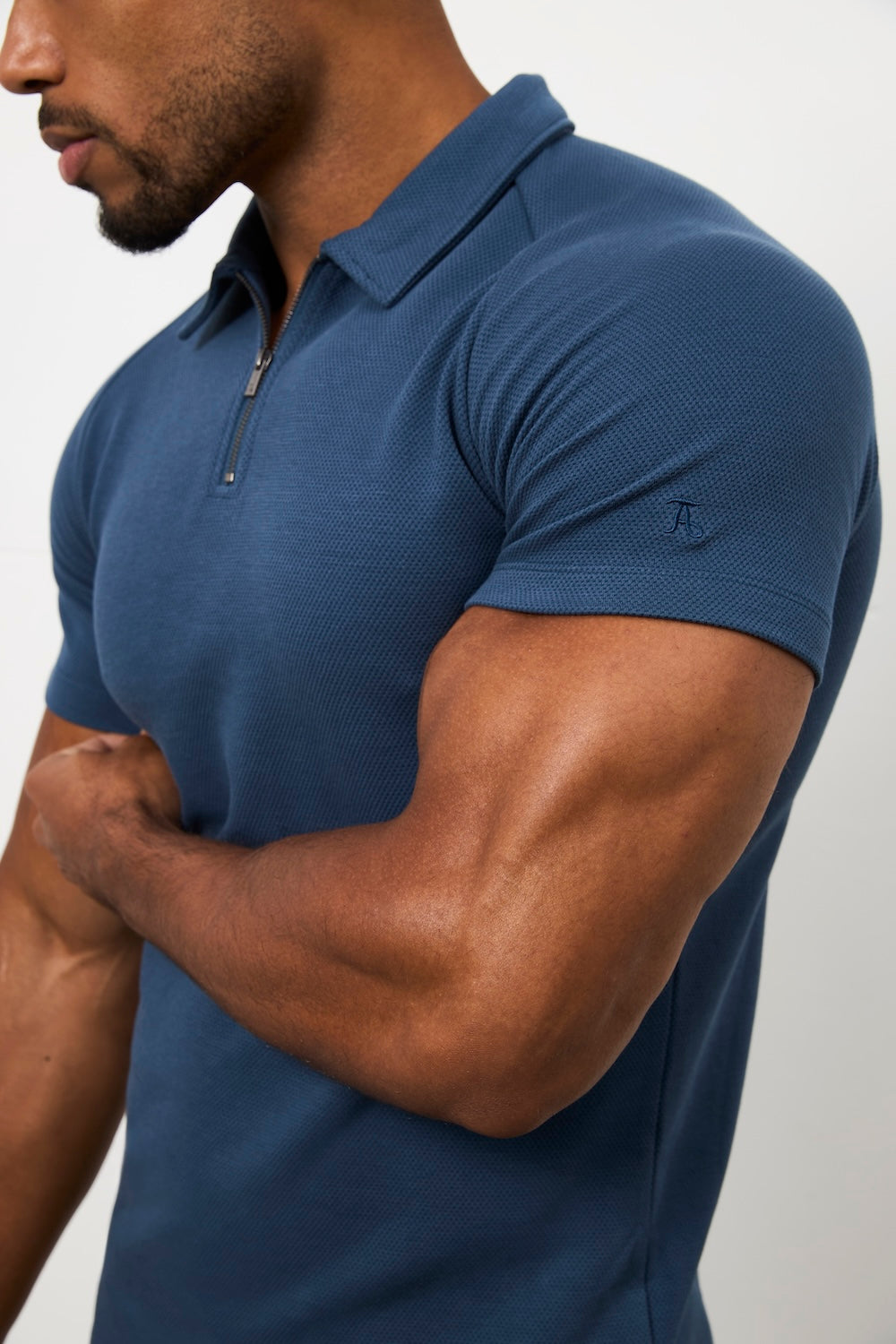 Zip Neck Polo Shirt in Teal - TAILORED ATHLETE - USA