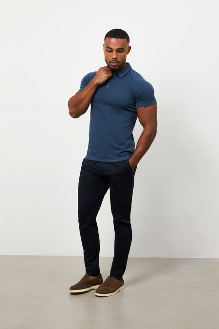 Zip Neck Polo Shirt in Teal - TAILORED ATHLETE - USA